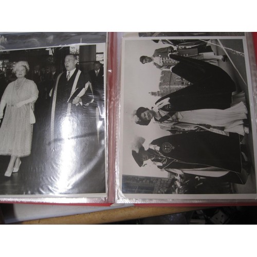 500 - 2 x albums of black and white photographs of the royal family dating from 1945 onwards, varying size... 