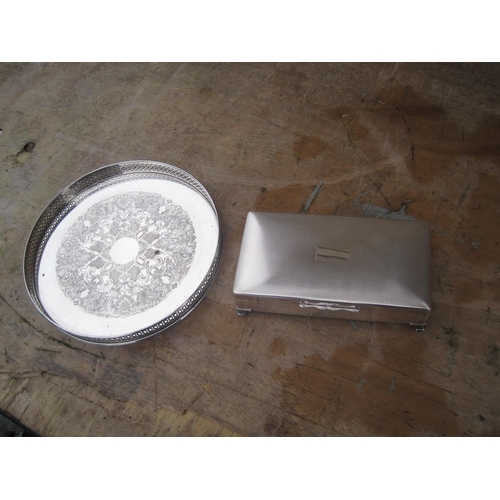 506 - Silver plated tray and cigarette box