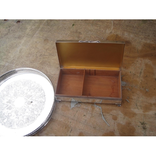 506 - Silver plated tray and cigarette box