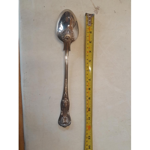 538 - Solid Silver Kings pattern serving spoon LONDON 1827 WE maker 214 g