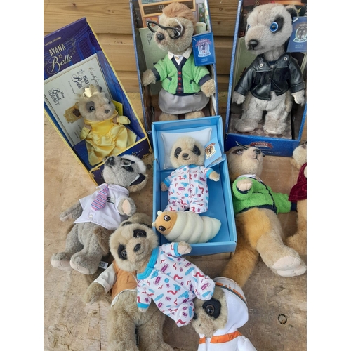 557 - 4 x boxed Meerkat soft toys and other loose Meerkats