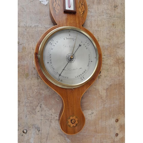 571 - Edwardian inlaid mahogany barometer