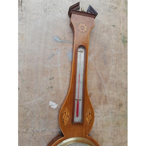 571 - Edwardian inlaid mahogany barometer