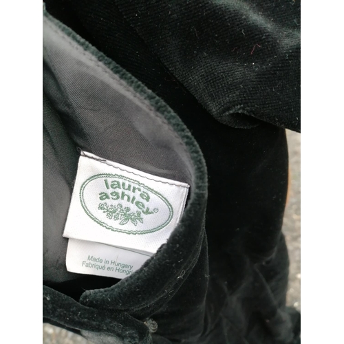 8 - Vintage Laura Ashley ladies gown in black / green velvet