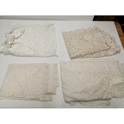 68 - 4 x vintage crochet work bed spread / table covers