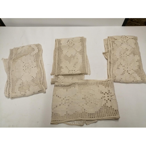 69 - Set of four crochet lace insertions work panels 2 x 8