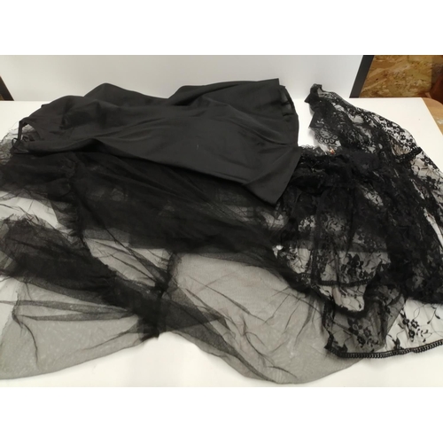 91 - Black net skirt & top & short dress