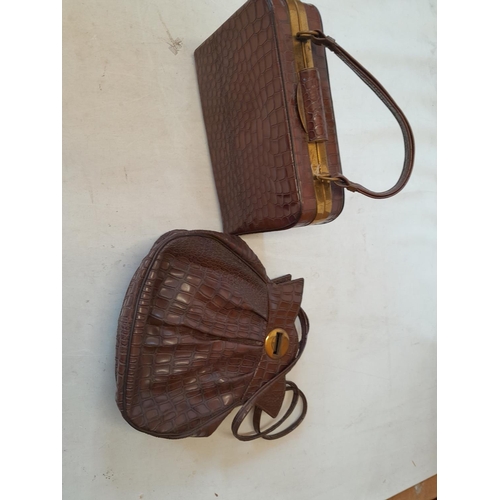 94 - 2 x vintage reptile skin handbags