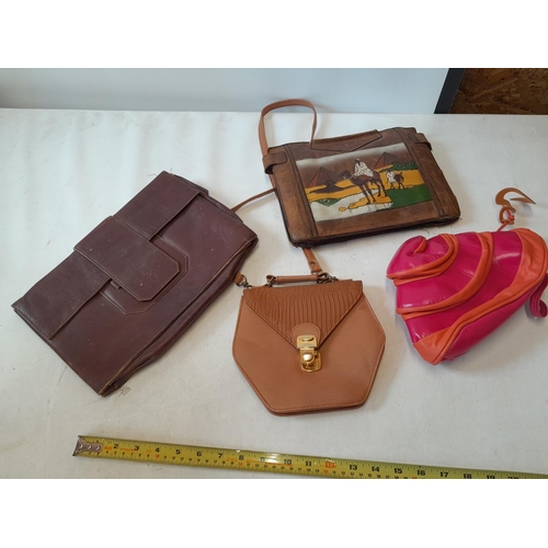 112 - 4 x leather handbags