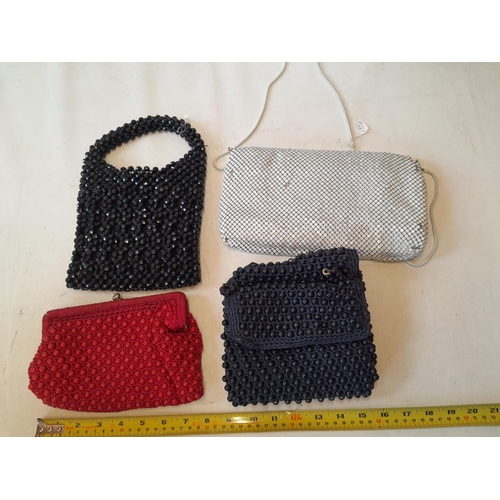 114 - 4 x beadwork handbags