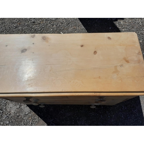 63 - Victorian cut down stripped and polished chest of drawers