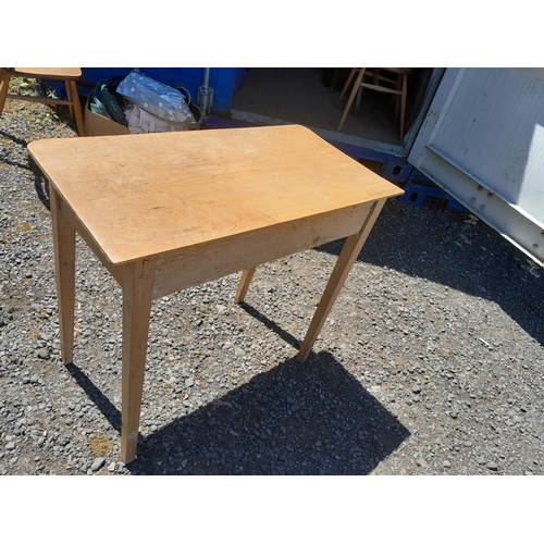 64 - Victorian stripped and polished pine side table