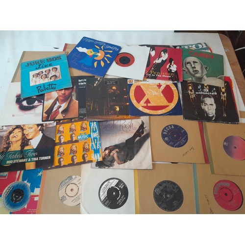 106 - 45's  single vinyl records in carry case