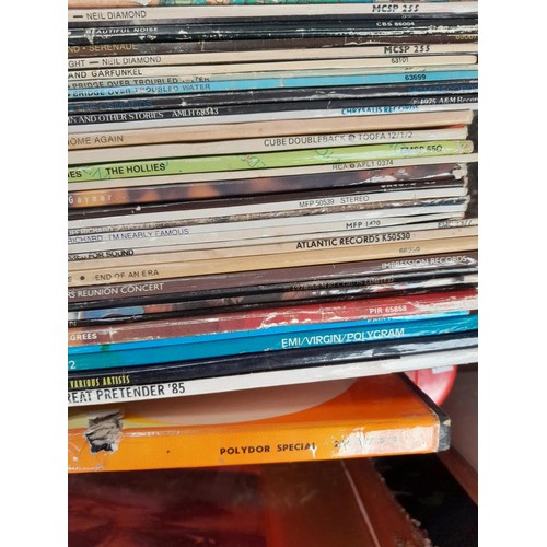 116 - Box of assorted commercial pop albums from the 1970s onwards including signed Thomson Twins album