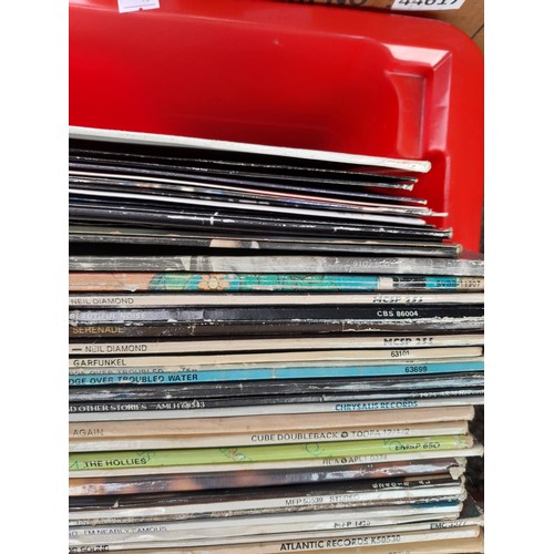 116 - Box of assorted commercial pop albums from the 1970s onwards including signed Thomson Twins album