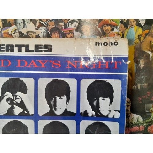 117 - Various Beatles related vinyl records : 1 x Sgt. Peppers with insert and in fair to good condition, ... 