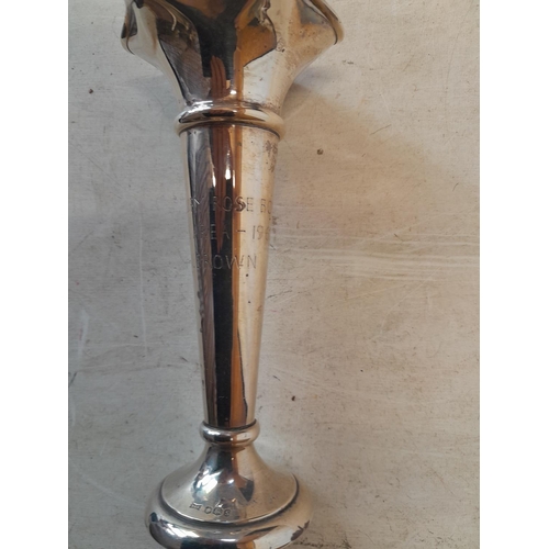 165 - Silver trumpet vase