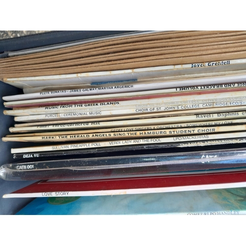 200 - Box of classical themed vinyl records albums, singles and EPS