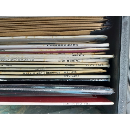 200 - Box of classical themed vinyl records albums, singles and EPS