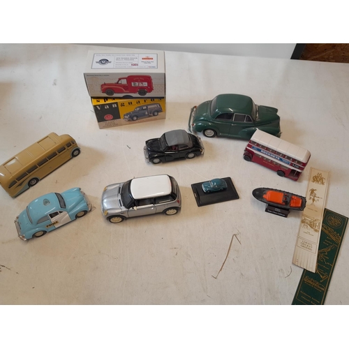 224 - Various play worn and boxed die cast toy cars : Vanguards & Transport related toys and jigsaws