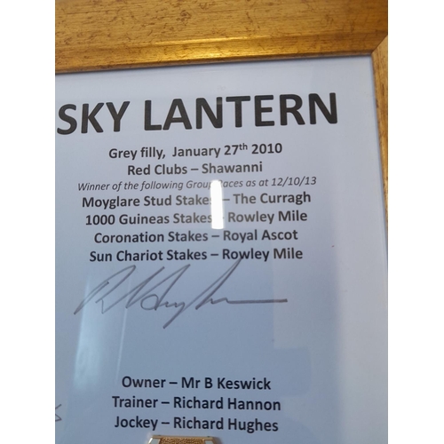 227 - Framed signature : Sky Lantern racing interest