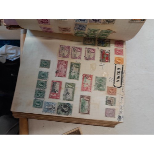 274 - Partially filled used stamp collection, Stamps of the World, sparsely filled stock book and sparsely... 