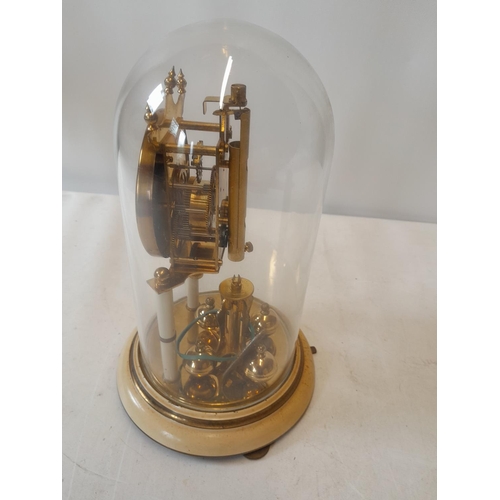 278 - Vintage Koma skeleton clock in glass case