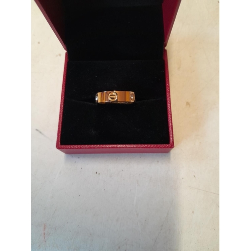 304 - Copy of a brand name ring set with paste in presentation box Size N