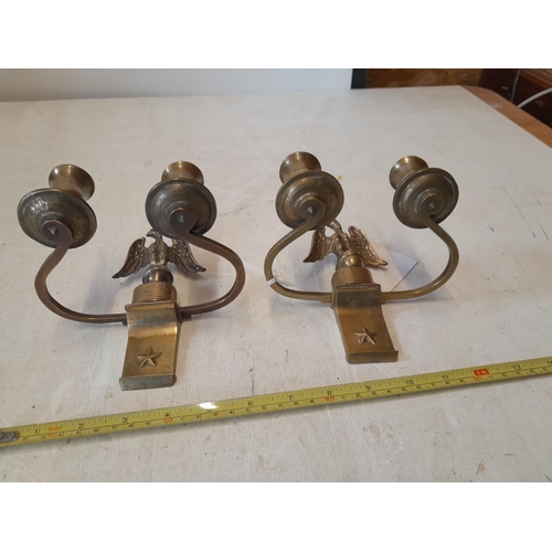 339 - Pair of 19th century Continental gun metal candle sconces