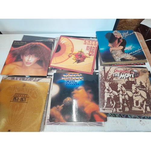 353 - Vinyl record albums : Assorted 1970 pop including Kate Bush & Rod Stewart