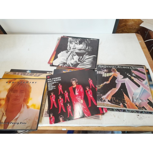 353 - Vinyl record albums : Assorted 1970 pop including Kate Bush & Rod Stewart