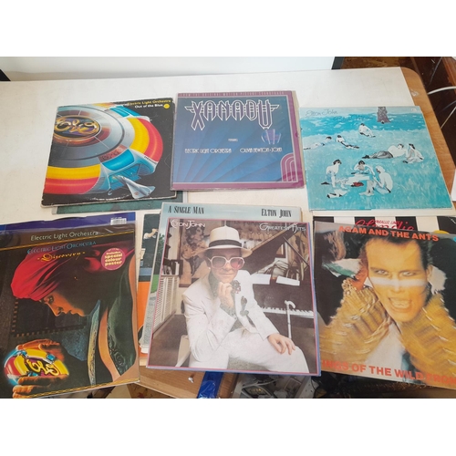 356 - Vinyl record albums : ELO, Elton John, Blondie and 1980s commercial pop