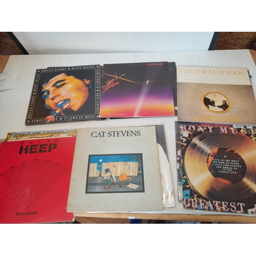 357 - Vinyl record albums : Cat Stevens, Jethro Tull, Roxy Music and Uriah Heap