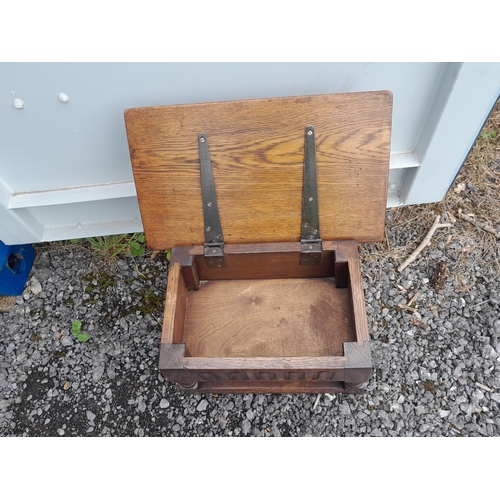 400 - 20th century oak joint stool with hinged lid