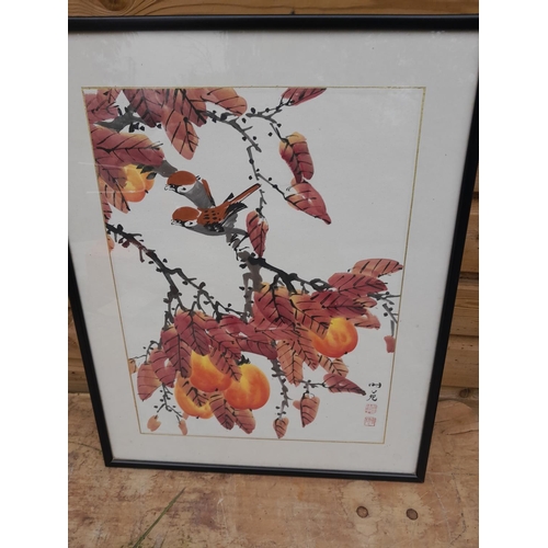 129 - Chinese 20th century watercolour with artist back stamp