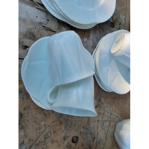 34 - Shelley white Deco style part tea set