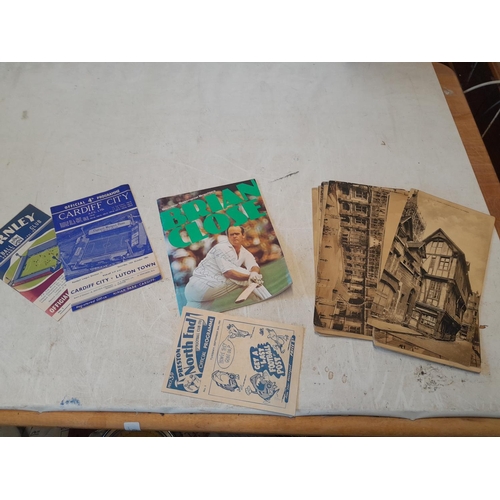 49 - Assorted sporting ephemera : Football magazines, Signed Brain Close Souvenir programme Somerset Coun... 