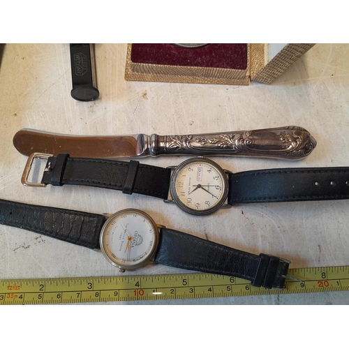 57 - Various modern watches, medallion etc.