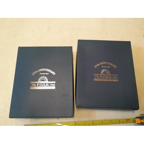 59 - 2 x POSH Club note pad and letter opener sets boxed, shipping interest