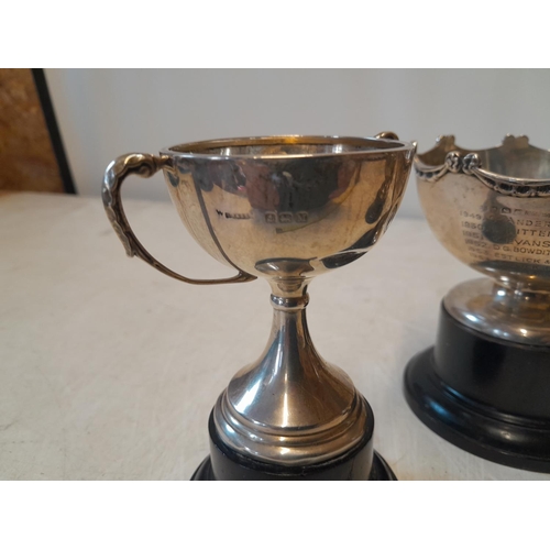 60 - 3 x solid silver trophies, different assay offices and makers and dates 362 g