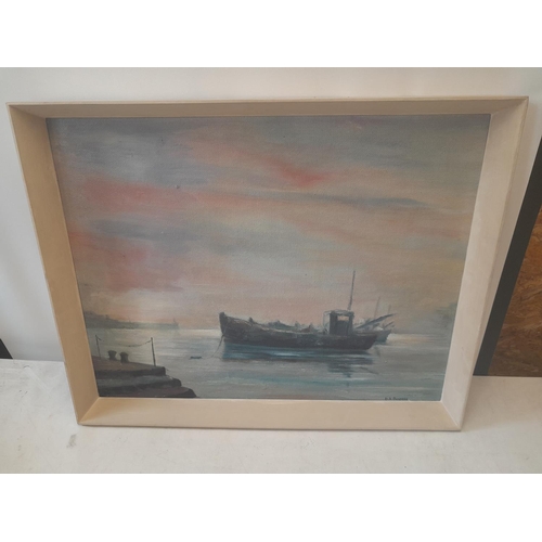 95 - Various paintings : marine oil on board by D Burgess. oil on canvas by Colin Moore, Steel & watercol... 