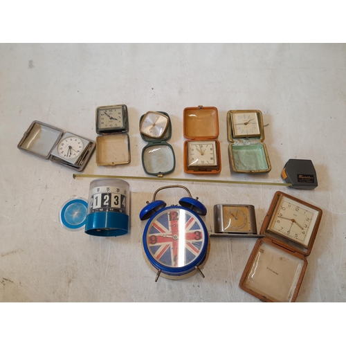 305 - Assorted travelling alarm clocks , spares and repairs