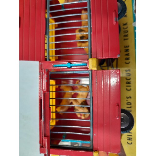 102 - Corgi Major No. 12 boxed Chipperfield Circus Crane Truck and Cage, note torn and scuffed box  & Car ... 