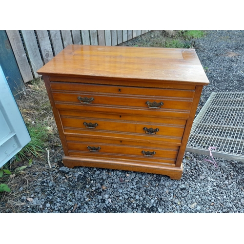 6 - Edwardian light satin wood chest of drawers