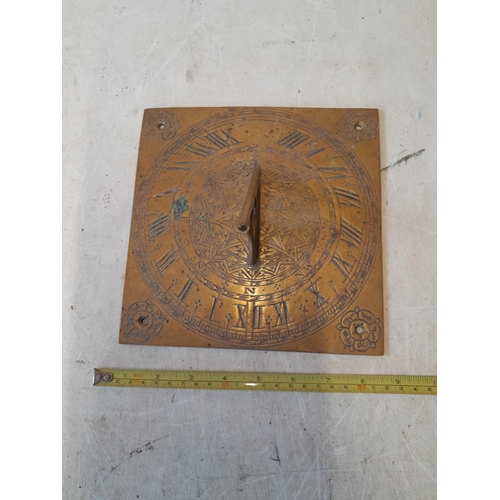 32 - Vintage brass sundial top
