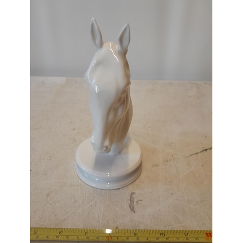 64 - Michael Sutty porcelain bust of a horse in good order, gloss glaze