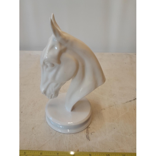 64 - Michael Sutty porcelain bust of a horse in good order, gloss glaze
