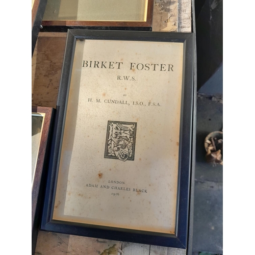 304 - Collection of Birket Foster prints & Caldecott cartoon prints