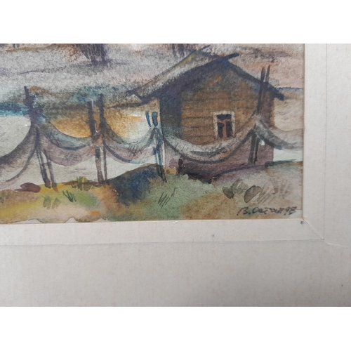 353 - 20th century watercolour by B Catour 1998