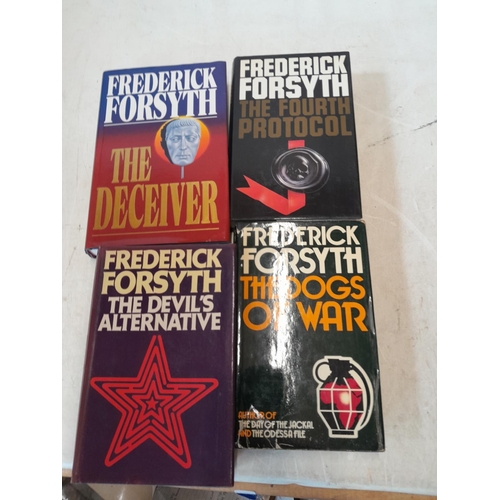 409 - 4 x first edition Frederick Forsythe hardback in D/J